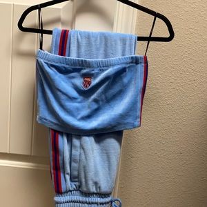 K-Swiss X Forever 21 Retro Baby Blue Velour Set- M